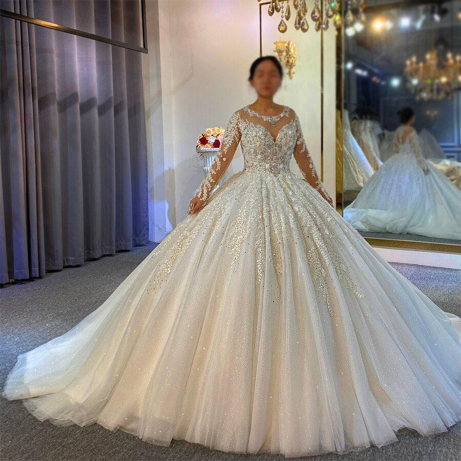 Off-Shoulder Wedding Dress with Bling | Brides & Tailor